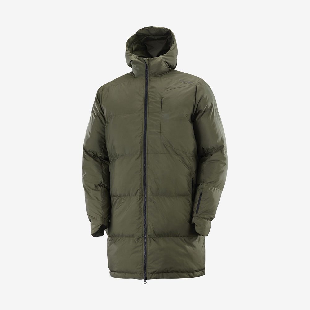 Chaquetas Salomon Hombre Verde Oliva - Salomon Argentina OUTLIFE PACKABLE LONG PUFFER JKT U,976534-O